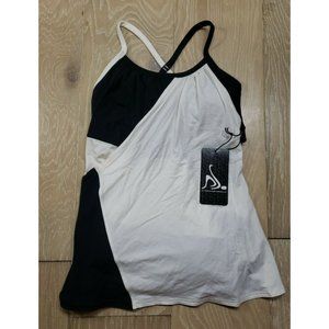 Nancy Rose Performance Black Ivory Pirouette Yoga Top Tank Size 4 Stretch Gym